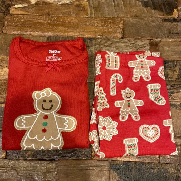 Gymboree girls 2 piece gingerbread patterned cotton pajamas size 2T NWT - Picture 1 of 5